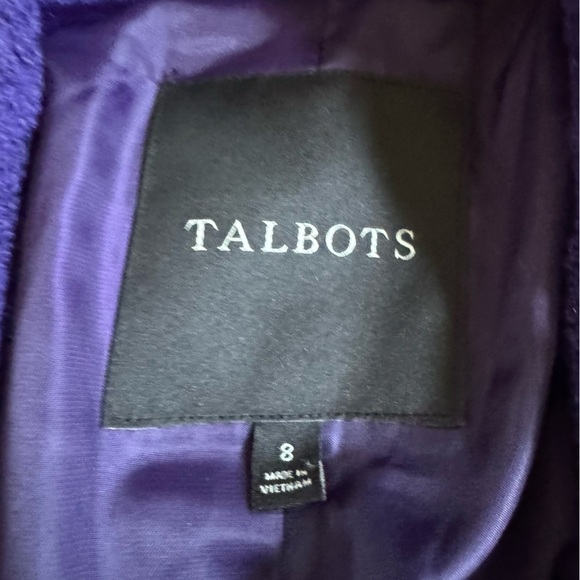 Talbots Purple Italian Wool Blend Long Coat peacoat Classic 8 - Picture 2 of 9